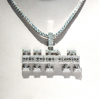 Pendentif Hip Hop lettre personnalisé brillant pour hommes rappeur VVS1 Moissanite chaîne charme HPA Flash pendentif glacé