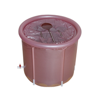 Baignoire à glace gonflable en PVC avec couvercle, design rond, portable et pliable pour adultes - Marque Sunshine