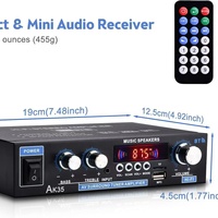 Amplificateur de puissance numérique AK35 BT avec lecteur de carte USB et radio, 2.0 canaux audio, pour voiture et maison