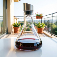 Carafe à vin en verre multicolore avec bec verseur aérateur cascade, carafe décanteuse conique pour l'oxydation du vin rouge