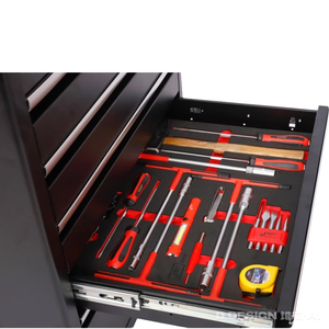 خزانة ملفات معدنية حديثة مكونة من 5 أدراج مع عجلات للتحريك، مناسبة للمكتب المنزلي - Product Image 4