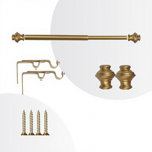 Ensemble de deux tringles à rideaux avec embouts décoratifs, finition laiton classique, style traditionnel, diamètre 0,75 pouce - Product Image 6