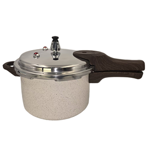 طنجرة ضغط يدوية بغطاء من الفولاذ المقاوم للصدأ 304 وجسم مستقيم من سبائك الألومنيوم المطلي بالألوان قابلة للتخصيص - Product Image 2