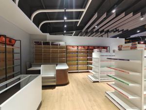 Étagère de supermarché à double panneau plat en métal léger, étagère carrée à gondole - Product Image 4