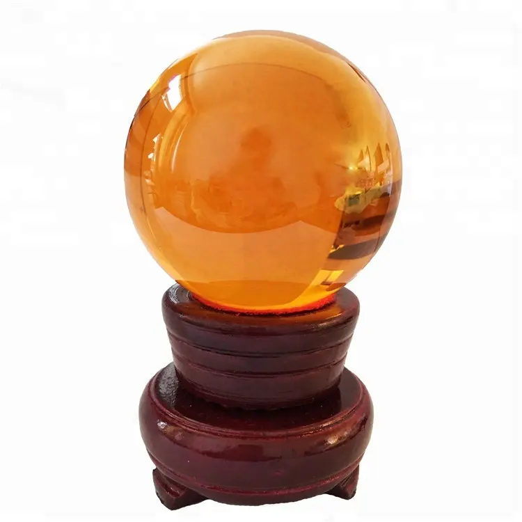 80ミリメートルRound Amber Glass Balls Paperweight Sphere Natural Quartz Healing Balls For Home Decoration Table Fengshui Products