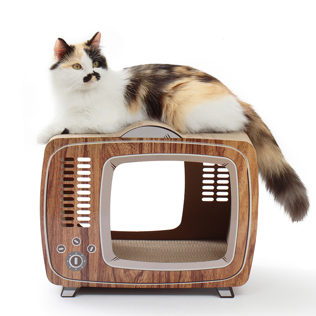 Hot Sale Tv Shaped Cat Scratcher Corrugated Television Shaped Cat Scratcher House