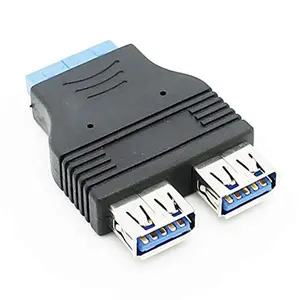 Dual USB 3.0 Perempuan untuk USB3.0 Papan Utama Wanita 20 PIN HEADER Konektor Ekstensi Adaptor untuk PC Motherboard Mainboard