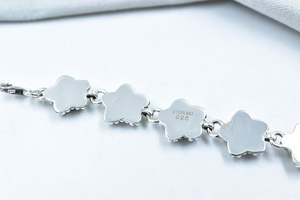 <b>White</b> Buffalo & Sterling Silver Adjustable <b>Bracelet</b> Size 7.5 Inch Artisan Jewelry Gift For Her Boho Style - Product Image 3