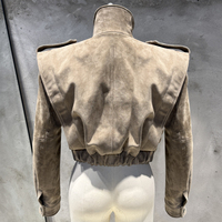 Veste d'hiver pour femme en cuir véritable, veste en daim de mouton, veste en cuir oversize courte