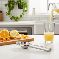Keukenproducten, huishoudelijke accessoires, sapcentrifuge, roestvrijstalen citruspers, sinaasappelpers, citroen- en limoenpers