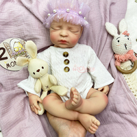 Poupée Reborn Bébé Fille 17 pouces en Silicone Souple Intégral, Bouche Ouverte, Peinte à la Main, Souvenir Commémoratif Apaisant pour la Solitude, Vente en Gros