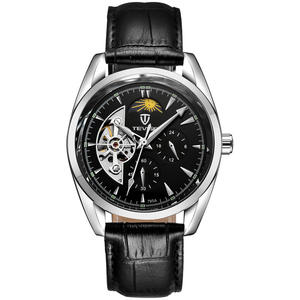 Montre mécanique automatique pour homme TEVISE 795A, logo personnalisé, bracelet en cuir et acier, montre-bracelet de style professionnel, design de marque personnalisé, vente en gros en usine - Product Image 2