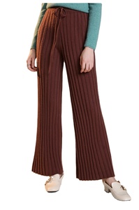 Set in Cashmere con Logo Personalizzato all'Ingrosso, Pantaloni Larghi da Donna in Maglia a Coste - Product Image 2