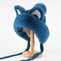 Chapeau d'aviateur en fausse fourrure pour femmes, vente en gros, hiver, chasse, renard mignon, oreilles de chat, adulte