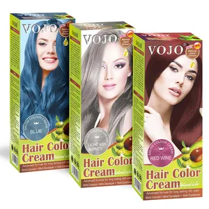 VOJO Vente en gros Colorant capillaire permanent OEM Crème colorante naturelle à base de plantes pour salons de coiffure professionnels