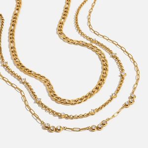 Conjunto de Collar de Oro de 18k, Solución de Empaque Personalizado Exclusivo para Comercio Transfronterizo, Acabado Cepillado, Acero de Titanio de Grado Técnico Superior - Product Image 4