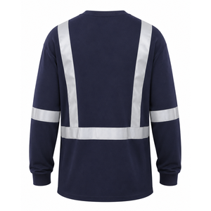 Chemise de sécurité personnalisée FR NFPA 2112 Coton Jersey Tricot Vêtements de travail Huile Gaz Vêtements de travail <span class=keywords><strong>ARC2</strong></span> Coutures soudées Niveau B - Product Image 3