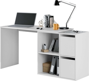 <span class=keywords><strong>Escritorio</strong></span> Moderno de Madera Reversible Multiposición Modelo Adapta Artik con Acabado Blanco y Estantería para Computadora - Product Image 6