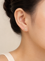 Muweike Boucles d'oreilles clous tendance en argent sterling 925 vermeil avec zircon et motif étoile à cinq branches pour femme, bijoux raffinés