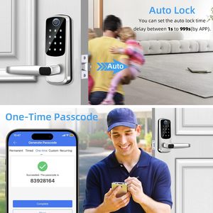 Cerradura Inteligente UEMON con Manija, Entrada sin Llave, Acceso Remoto, Huella Dactilar, Teclado, Compatible con Google Home y Control por Voz <span class=keywords><strong>Alexa</strong></span>, Funciona con Batería - Product Image 4