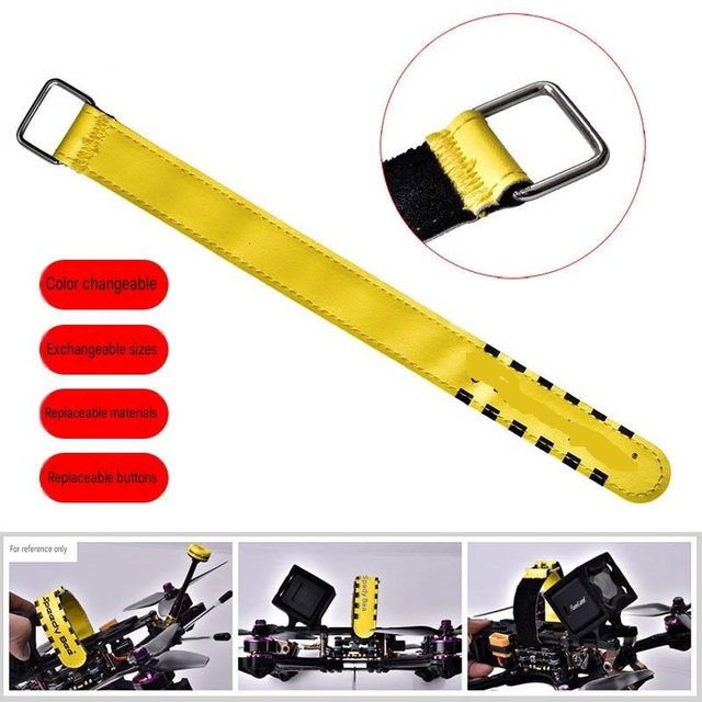DWI Model Aircraft/Drone FPV Battery Securing Strap Wear-Resistant Universal Racing Drone Restraint Strap Belt 8g PU/Silicone