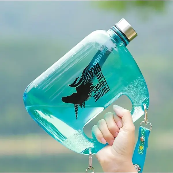 Экологически чистые продукты 2023 пластиковая прозрачная Мотивационная бутылка для воды с ремешком