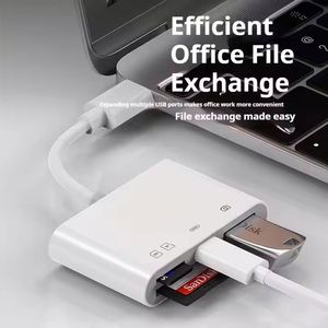 เครื่องอ่านการ์ด SD แบบ4 in 1ชนิด C OTG ตัวแปลงข้อมูล USB3.0การ์ด TF SD แบบพกพา - Product Image 5