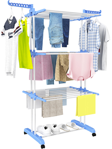 New Model Fashion Stainless Steel <b>Clothes</b> Drying Foldable Towel <b>Rack</b> Indoor Multi-Functional Organizer <b>Clothes</b> Drying <b>Rack</b> - Product Image 1