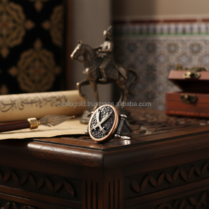 925K Sterling Silver Art Design Two Sword Ottoman <b>Men</b> <b>Ring</b> - Product Image 3
