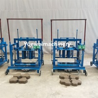 Machine semi-automatique populaire pour la fabrication de blocs de ciment creux et pleins, avec moteur, pompe, roulement et engrenage, pour blocs hydrauliques imbriqués mobiles