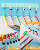Organisateur de papeterie portable en PVC imperméable BGZD, pochette de documents en maille PP avec fermeture éclair, format A4, transparente, personnalisable