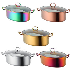 Kitchenware Multifunctional Stainless Steel Oval Steamed <strong>Fish</strong> <strong>Pot</strong> with Double Handles Titanium Plating Glass Cover Modern Design - Product Image 2