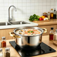 Ensemble de casseroles FLEY en acier inoxydable 12 pièces, ensemble de casseroles avec grande casserole pour cuisinière à induction, gaz, cuisine domestique, ustensiles de cuisine robustes