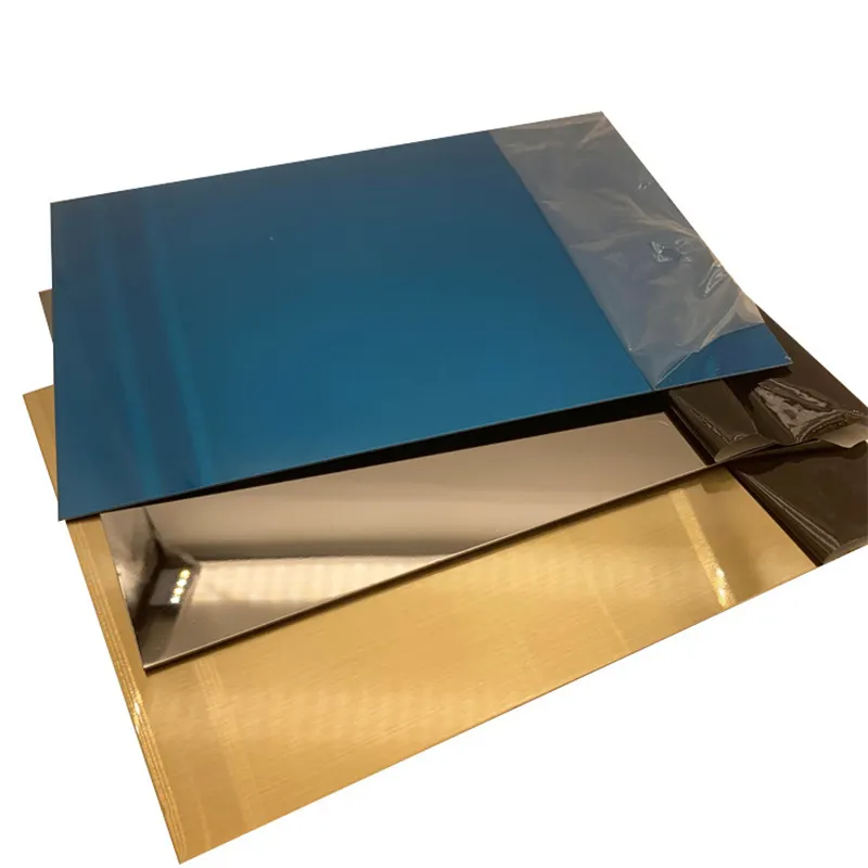 8K Mirror Green Blue Purple Stainless Steel Mirror Sheet PVD Color Stainless Steel Sheet For Building Decoration