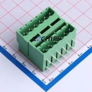 DB2ERH-5.08-2*6P-GN Plug-in Terminal Block Bent Lead Through Hole,P=5.08mm Board-to-Board / Socket - Closed 2x6P 5.08mm Green - Product Image 1