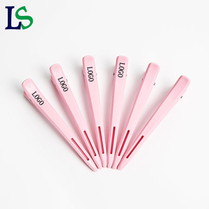 Pinzas de Pelo Personalizables Color Caramelo, Pinzas de Pelo Rosadas sin Rastro, Pinzas de Plástico para Peinado, Pinzas para Salón de Belleza - Product Image 1