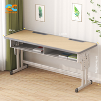 Bureau d'école robuste et réglable en hauteur, en métal bleu, pour l'étude des élèves du primaire, certifié par l'usine, OEM ODM