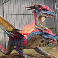 Modèle d'animatronique de dragon à trois têtes sur mesure à vendre, robot animal mythique en silicone ou objet d'exposition pour parc à thème