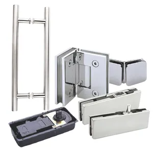 Abrazadera de bisagra de puerta comercial de diseño contemporáneo, accesorio de montaje de parche, resorte de suelo, Hardware de vidrio