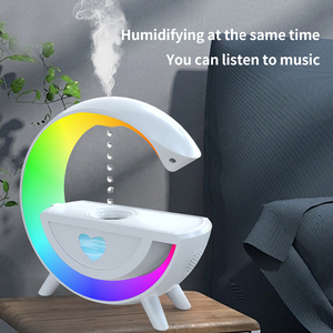 Lampe de nuit LED en forme de G, haut-parleur Bluetooth, lampe musicale, réveil, lumière intelligente avec chargeur sans fil 15W, lampe en forme de G - Product Image 5