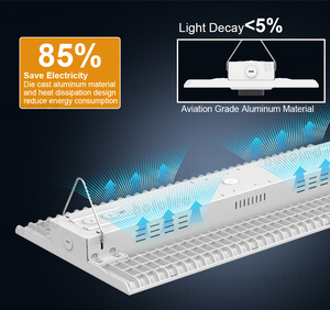 Lámpara de Techo Suspendida de 240W con Garantía de 5 Años, Montaje en Superficie, Antideslumbrante, Esmerilada, DALI, 100-277Vac, LED Lineal, Luz de Alta Bahía para Tiendas - Product Image 4