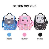 Sac à déjeuner en polyester pour enfants, motif animaux mignons, avec fermeture éclair, idéal pour la maternelle, garçons et filles, usage quotidien