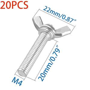 Viti a farfalla Junchuang M4 in acciaio al carbonio zincato grado 8.8 con testa piatta, diametro del capo 20mm, per macchine - Product Image 2