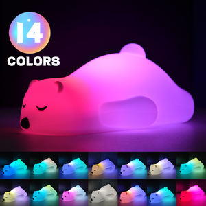 Silicone Morbido Novità Animale Luce Notturna Ricaricabile Lampada da Infermiera da comodino in Silicone Squishy Luce Notturna per Bambini - Product Image 4
