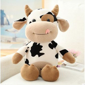 Juguete de peluche de vaca arpía de becerro blanco y negro de alta calidad, muñeco de compañía para niños relleno de algodón PP - Product Image 2
