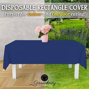 Blue Disposable Rectangle <b>Plastic</b> Tablecloth with Slide Cutter Offset Printed Design Moisture Proof LDPE for Weddings & Parties - Product Image 6