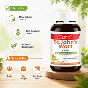 Suplemento Personalizado de Extracto de Hierba de San Juan de 500 mg, Apoyo para la Salud Mental y Emocional, Cápsulas de Hierba de San Juan - Product Image 6