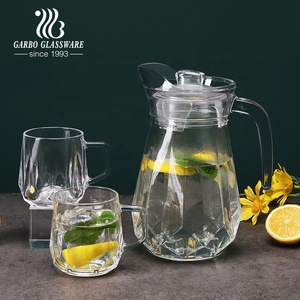 Bộ Búa Uống Nước Bộ Bình Thủy Tinh Trong Suốt Cao Cấp 5 Ppcs Bộ Cốc Thủy Tinh Uống Nước Có Sẵn Bộ Bình Trong Suốt 1300Ml - Product Image 4