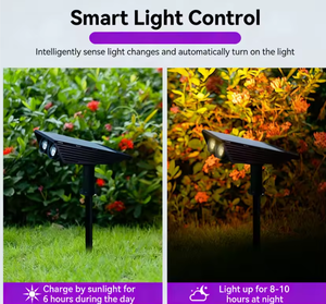 Solar-Powered Plastic IP65-Rated Outdoor <b>LED</b> Lawn <b>Light</b>, 6000K Daylight, 120° Beam Angle, Ideal for <b>Tree</b> Lighting & Garden Deco - Product Image 3