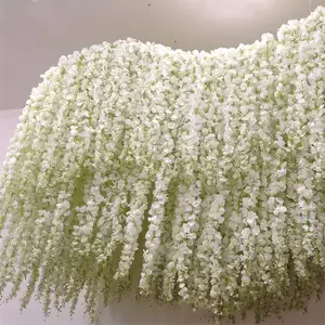 Guirlande de glycine artificielle pour mariage, arche de vigne, fleurs suspendues blanches, pour décoration de plafond, vente en gros, L-338